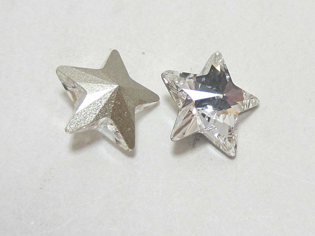10mm STAR 12pcs. CRYSTAL POINTED BACK STAR BRIGHT Rhinestones